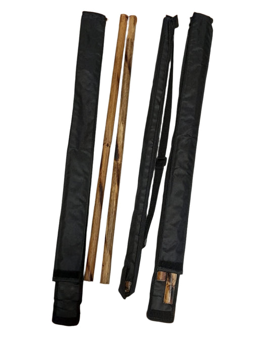 Pair of Rattan Sticks with Carrying Black Bag 27 x 3/4-1 inch - Combat Koalas