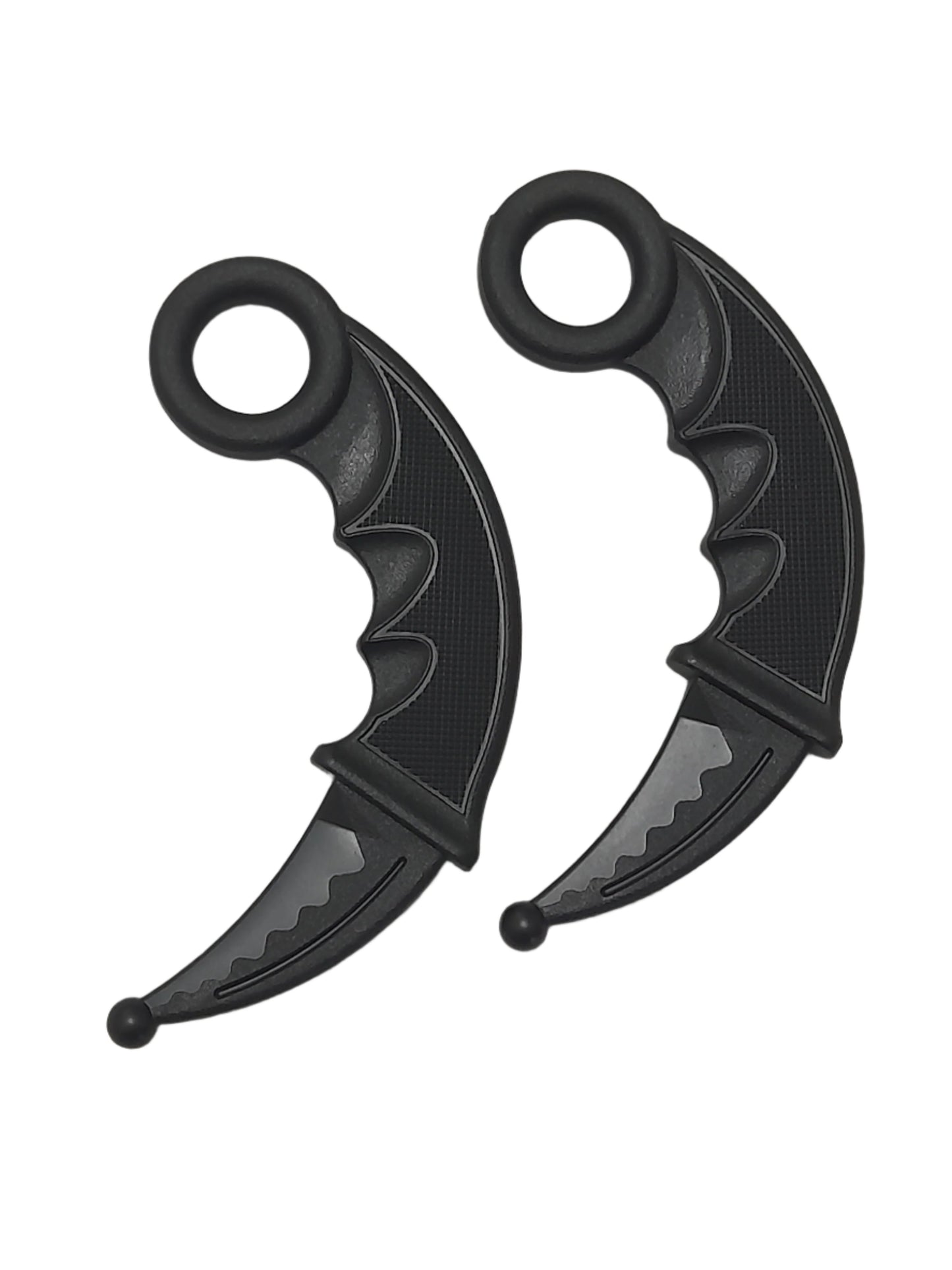 ONE PAIR - Polypropylene Training Karambit Knife with Safe Rounded Tip Black