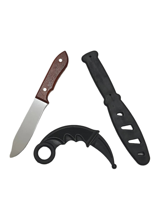 SET 3 KNIVES- Aluminium Training Knife + Polypropylene Karambit + PP Knife Martial Arts